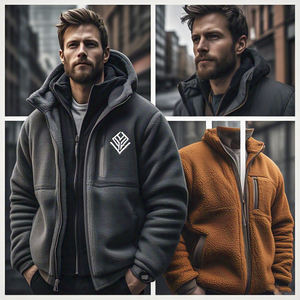 Veste Sherpa décontractée streetwear de haute qualité avec logo personnalisé nouveau design veste zippée chaude polaire veste d'hiver pour hommes - Product Image 2