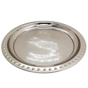 แผ่นที่ชาร์จโลหะดีไซน์แฟนซีสำหรับร้านอาหารและโรงแรมจานกลมขัดเงาสีเงินหรูหราสำหรับงานอีเวนท์และการรับประทานอาหารในบ้าน - Product Image 1