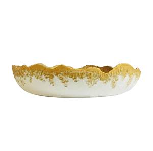 Tazón de fruta y ensalada de Metal minimalista moderno con bordes dorados que sirve platos de aluminio para hoteles domésticos tazón de comida contemporáneo - Product Image 5