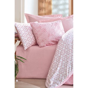 Best Pink Cotton Box Minimal Single <b>Fitted</b> <b>Sheet</b> Duvet Cover Set Geometric Floral <b>Pattern</b> for Home Wedding Available King Twin - Product Image 2