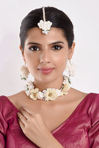 Indian Manufacturer Jewelry Wholesale Ethnic Designer Earrings Bridal Wedding Choker Necklace Indian Flower Handmade <b>Jewellery</b> - Product Image 5