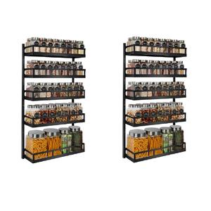 Iron Five Tier Metal Spice Rack With <b>Countertop</b> Shelf for Kitchen & <b>Bathroom</b> <b>Storage</b> Condiment Bottle Holder With Black Color - Product Image 3