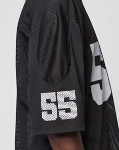 <b>Screen</b> Printed Number <b>Mesh</b> Streetwear Jersey Oversized Boxy Fit 100% Polyester OEM Private Label American Football Jersey - Product Image 5