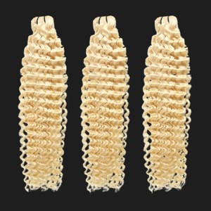 Vente en gros Blond naturel Couleur 100% Body Wave Remy Drawn Machine Trame Extensions de cheveux humains Natural Blonde Wavy Extensions de cheveux - Product Image 1