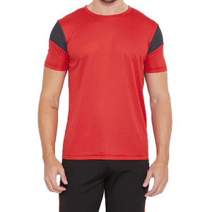เสื้อยืดสำหรับผู้ชายเสื้อฟิตเนสแบบถักตัดและเย็บโลโก้ตามสั่ง - Product Image 1