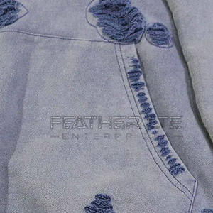 2024 conception personnalisée en détresse sweats à capuche mode Streetwear en gros teint uni pour la saison d'hiver en vente! - Product Image 6