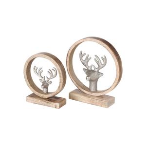 Figurine de cerf en métal de qualité supérieure avec base en bois décoration de noël parfaite et décoration de table prix abordable - Product Image 5