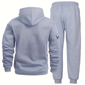 Conjuntos Deportivos Casuales de Invierno para Hombre, Ecológicos, con Capucha y Cintura Elástica, Tallas Grandes, Color Sólido y Estampado, Venta al Por Mayor - Product Image 2