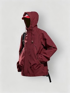 Unisex <b>Lightweight</b> Nylon Polyester Windbreaker <b>Jacket</b> Waterproof with Hood Windproof Stand Collar Zipper Closure and Pockets - Product Image 5