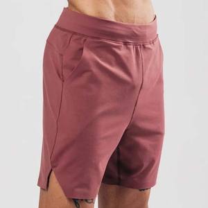 Pantalones cortos de ropa de hombre de buena calidad de diseño personalizado OEM de etiqueta privada 100% algodón poliéster Color Borgoña cintura elástica verano - Product Image 4