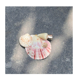 Handmade Real Shell Hair <b>Clips</b> with Marine Touches, Great for Summer Styling, Nautical Themes, and Resort Fashion Looks - Product Image 2