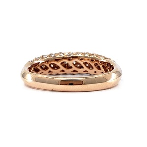 Quick Delivery Trendy High End 18k Rose Gold Natural Diamond Small Engagement Band Lady Wedding Party Pave Setting - Product Image 3