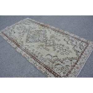 Classique Vert Marron 4.6 X 9.1ft Vintage Tapis Turc Grande Surface Laine Seagrass Rectangle Patchwork Latex pour Couloir Chambre Tapis - Product Image 2