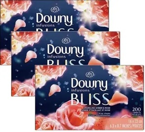 Downy Fabric Softener Dryer <b>Sheets</b>, Infusions Bliss Amber and Rose Scent, 80 Mega Dryer <b>Sheets</b> - Product Image 6