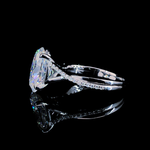 Elegante anillo de diamante ovalado cultivado en laboratorio, banda de oro amarillo macizo de 14k con pulido brillante, anillo de compromiso de 1 quilate, joyería fina para mujer - Product Image 3