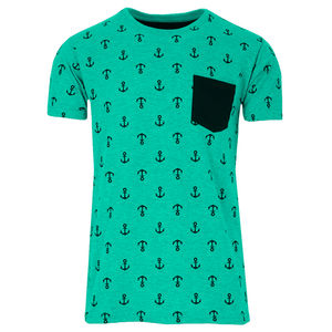 Camiseta de manga corta Unisex de algodón orgánico 100% estampado completo con bolsillo en contraste tamaño europeo multicolor - Product Image 4