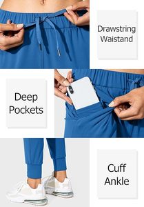 Pantalones de chándal de cintura alta con logotipo personalizado para mujer, pantalones de chándal con bolsillos para entrenamiento de yoga, talla XL, primavera y verano - Product Image 3