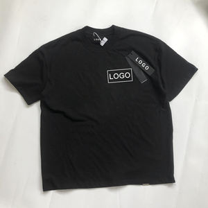 100% coton toile hommes T-shirts haute qualité mode avant Logo imprimé en gros respirant à manches courtes coupe régulière T-shirts - Product Image 6