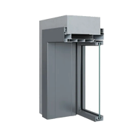 Porte battante à cadre étroit-alliage d'aluminium de magnésium + verre carbonisé, couleur gris fluorocarbone étanche à l'humidité