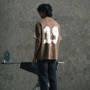 2025 hommes de haute qualité lavage à l'acide T-Shirt personnalisé conçu Street Wear imprimé Logo chemise en détresse 100% coton tricoté tissu - Product Image 6