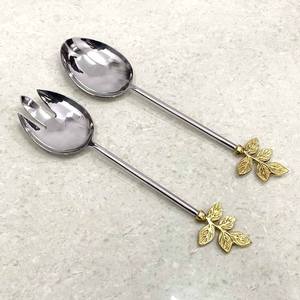 Juego de cuchara de acero inoxidable con mango en forma de corazón para servidor de ensaladas, juego de cuchara para sopa con mango de diseño Premium, gran oferta - Product Image 6