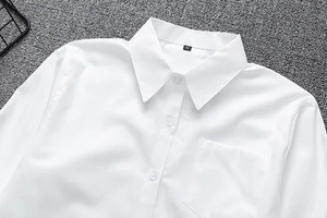 เครื่องแบบนักเรียนหญิงญี่ปุ่นคอตตอนเสื้อโอเวอร์ไซส์ XS-5XL ชุดนักเรียนมัธยมต้นเสื้อเชิ้ตสีขาวน้ำนม