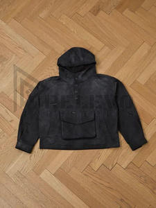 เสื้อมีฮู้ดแบบมีซิปด้านหน้าผ้าฟลีซโอเวอร์ไซส์โอเวอร์ไซส์ผ้าฟลีซผ้าฝ้ายซีดไปจากแสงแดดออกแบบได้ตามต้องการ - Product Image 6