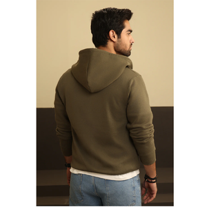 Nuevo OEM Hombres 100% Algodón Grueso Pesado French Terry Alta calidad Plain Oversized Designer Zip up Hoodie Custom logo - Product Image 5