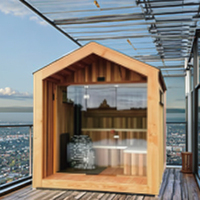 En Stock Livraison Immédiate Nouveau Design Sauna Infrarouge à Vapeur 2 Personnes Cabine de Sauna Infrarouge Hammam Bois Extérieur