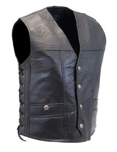 Gilet en cuir sans manches pour homme 2026, veste de motard, veste en cuir de vache, peau d'agneau, logo personnalisé, OEM, vente en gros, fabricant d'usine - Product Image 1