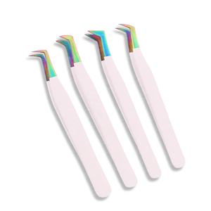 Juego de pinzas para extensión de pestañas de fabricante al por mayor con punta puntiaguda Etiqueta Privada Volumen de agarre perfecto herramienta de maquillaje de pestañas - Product Image 1