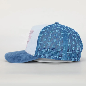 Sombrero de espuma de poliéster de 5 colores al por mayor, sombrero de camionero de malla lisa, gorra de malla estructurada de 5 paneles, gorra de camionero de estilo callejero - Product Image 6