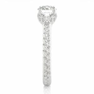 Bague de fiançailles en diamant solitaire à 4 griffes de coupe ronde pour femmes - Product Image 4