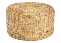 Tabourets ottomanes écologiques réglables en jacinthe d'eau tressée, tables d'appoint faites à la main personnalisables, couleur sur mesure pour appartement moderne