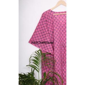 Robe d'été en coton faite à la main, style coréen, à manches, pour femme, kaftan léger, vêtement de plage, en pur coton, été-automne - Product Image 3