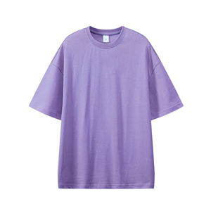 โรงงานผลิตเสื้อยืดคอตตอน 100% หนานุ่ม สั่งทำได้ ขายส่ง เสื้อยืดทรงหลวมไหล่ตก ไซส์ใหญ่ สำหรับผู้หญิงและผู้ชาย - Product Image 5