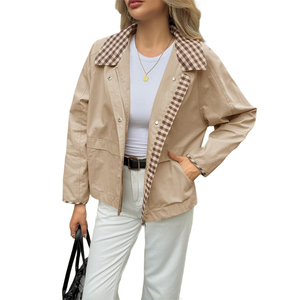 Hot Selling Women's Jacket Breathable Cotton <b>Canvas</b> <b>Plain</b> Dyed and Windproof Direct from Raw Processing OEM - Product Image 5