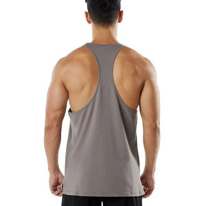 2025 hombres Top estilo sin mangas camiseta sin mangas hecha a medida transpirable Color sólido algodón y Spandex de talla grande camisetas sin mangas asequibles hombres - Product Image 4