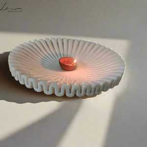 Bandeja con volantes de mármol rectangular de latón para decoración del hogar Navidad Ramadán boda servicio y Decoración de cocina artesanía de Metal - Product Image 4