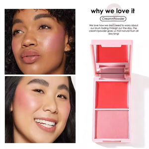 Индивидуальный и оптовый заказ: прессованный пудровый румянец, палетка румян с высокой пигментацией, румяна-блеск, собственная торговая марка для женщин - Product Image 3