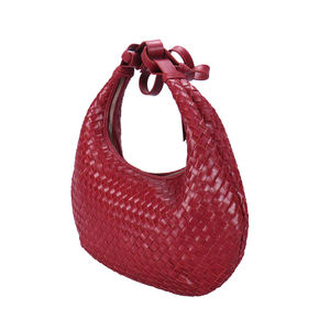 Femmes de luxe en cuir de vachette véritable coton tissé à la main Hobo sac à bandoulière de haute qualité décontracté mode élégant fermeture à glissière - Product Image 3