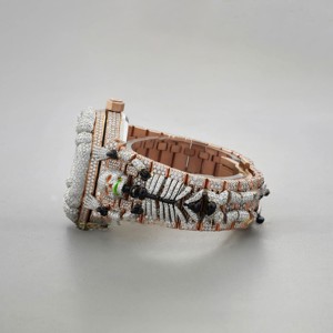 Montre mécanique automatique de luxe Hip Hop pour homme, avec cadran en acier inoxydable, certifiée IGI, moissanite VVS, par RB Gems - Product Image 3