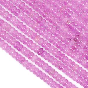 Cuentas de piedras preciosas sueltas Rondelle lisas de cuarzo amatista Natural, piedra de cuarzo de 8mm, cuentas pulidas con agujeros grandes para la fabricación de joyas a granel - Product Image 2