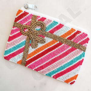 G Belle pochette à monnaie à la mode en blanc avec accessoire de perles de rocaille Porte-monnaie élégant pour les femmes - Product Image 3