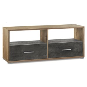 Base para Sala de Estar DOUBLE Db801 en Color Nogal con Óxido Negro, 139x41x57cm, para Estantes de Exhibición Sarmog DOUBLE Db801 - Product Image 1