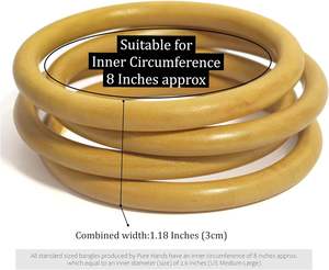 กำไลไม้ทรงกลมทำมือสำหรับผู้หญิงบางและน่ารักแพ็ค4ชิ้นสำหรับการทำโปรเจกต์งานฝีมือแบบ DIY - Product Image 2