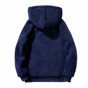 Wholesale Fluffy Fleece <b>Hoodies</b> Custom Pocket Oversize Winter Thick Warm Solid <b>Sherpa</b> <b>Hoodies</b> for Unisex - Product Image 2