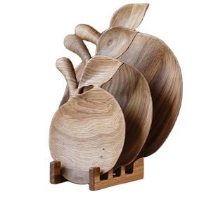 Cuenco de frutas secas con forma de pera para el hogar, hotel, restaurante, vajilla de cocina, tazones de madera Natural marrón, acabado - Product Image 6