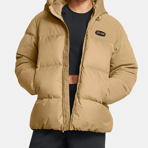 Chaqueta acolchada de manga larga con diseño transpirable para mujer a la venta/Chaquetas acolchadas de color sólido y patrón para mujer - Product Image 3