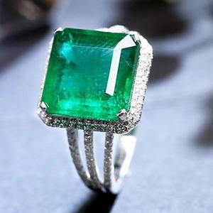 Handmade 925 Sterling <b>Silver</b> Fine Jewelry Green <b>Emerald</b> Engagement <b>Ring</b> Women Indian Weddings Wholesale Lot Jaipur Mehrajudin - Product Image 4